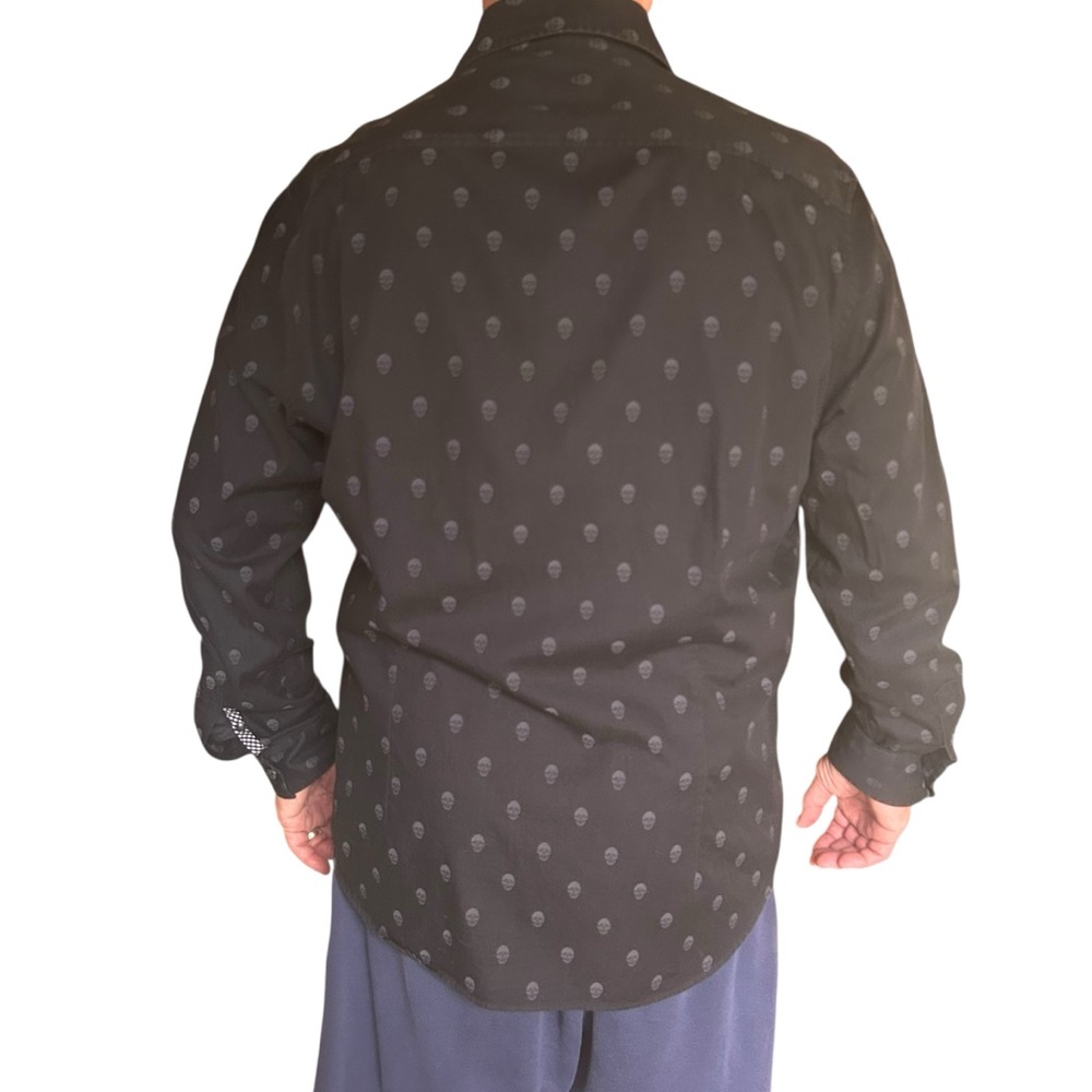 Robert Graham mens skull Pattern button up black Shirt Size 2XL Taylored fit fun - Picture 10 of 16